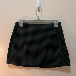Urban Outfitters Black and Green Checkered Skirt